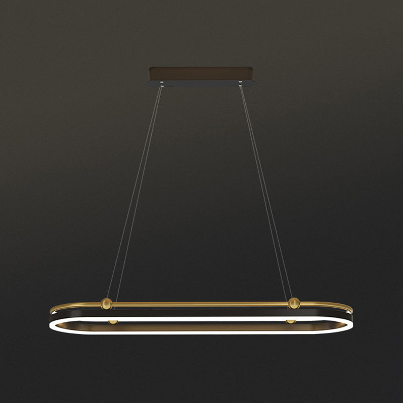 1 lumière ovale île Light moderne lustre moderne Metal Island Plafond Light