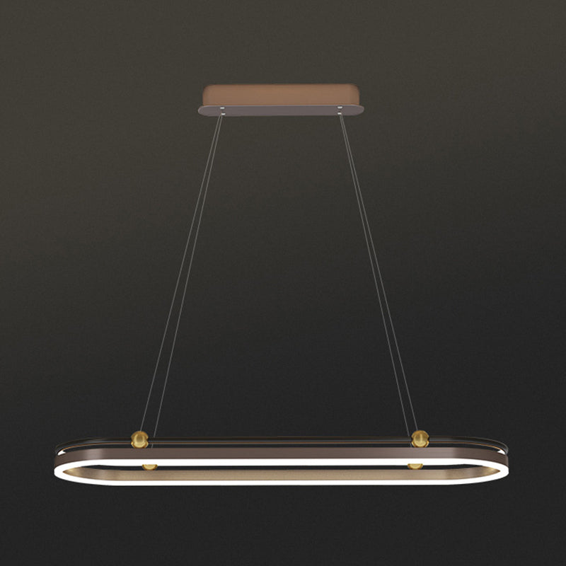 1 lumière ovale île Light moderne lustre moderne Metal Island Plafond Light