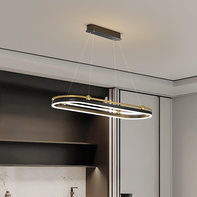 1 lumière ovale île Light moderne lustre moderne Metal Island Plafond Light