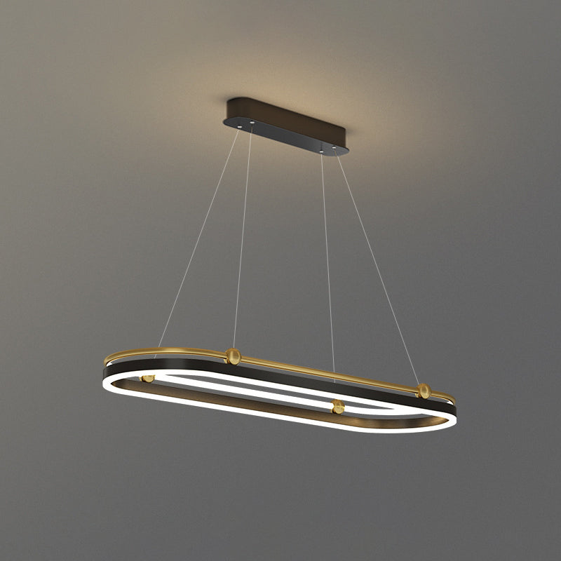 1 lumière ovale île Light moderne lustre moderne Metal Island Plafond Light