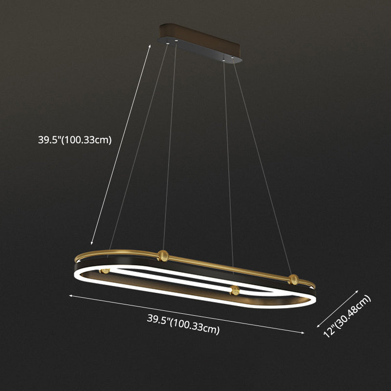 1 lumière ovale île Light moderne lustre moderne Metal Island Plafond Light
