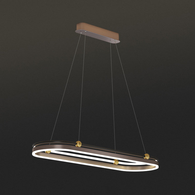 1 lumière ovale île Light moderne lustre moderne Metal Island Plafond Light