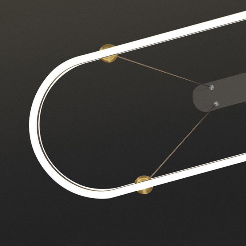 1 lumière ovale île Light moderne lustre moderne Metal Island Plafond Light