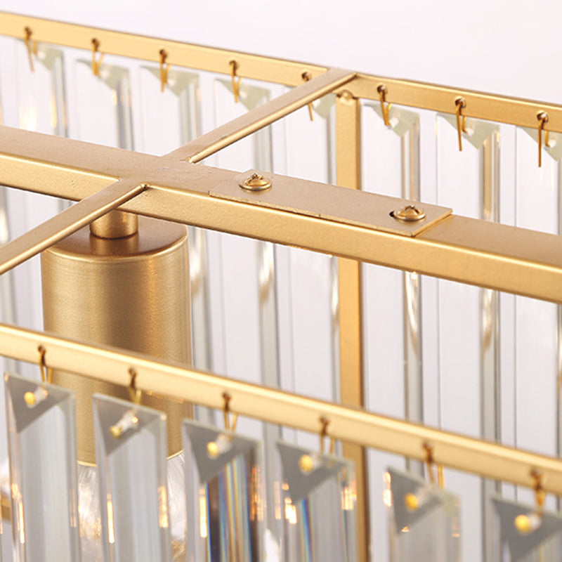 Crystal Cuboid Island Light Fixture Modern Chandelier 3 Light Island Light Fixtures