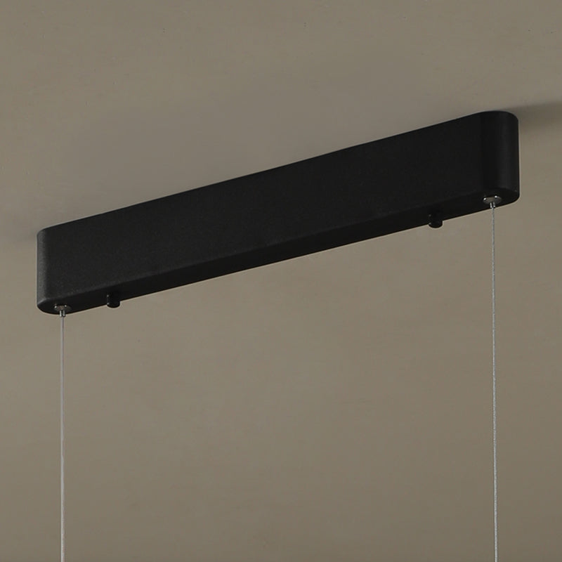 Modern Pendant Light Transparent Island Lighting Metal 1 Light Island Light Fixture in Black