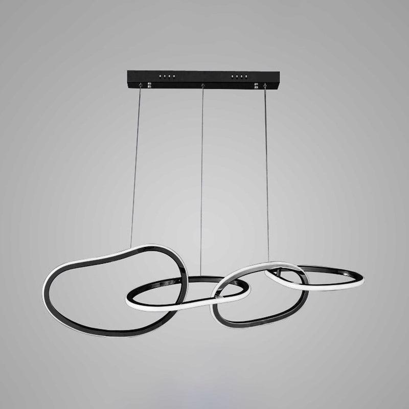 Illuminazione a sospensione lineare metallica moderna lampadario isola illuminazione