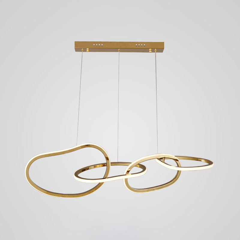 Illuminazione a sospensione lineare metallica moderna lampadario isola illuminazione