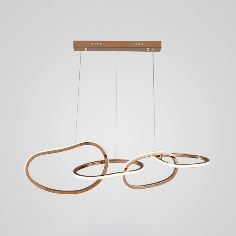 Illuminazione a sospensione lineare metallica moderna lampadario isola illuminazione