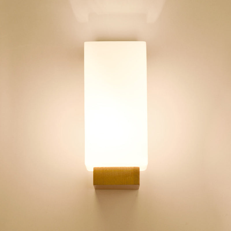 Luz de pared de color de registro de vidrio en la lámpara de pared rectangular de madera de estilo conciso moderno para espacios interiores