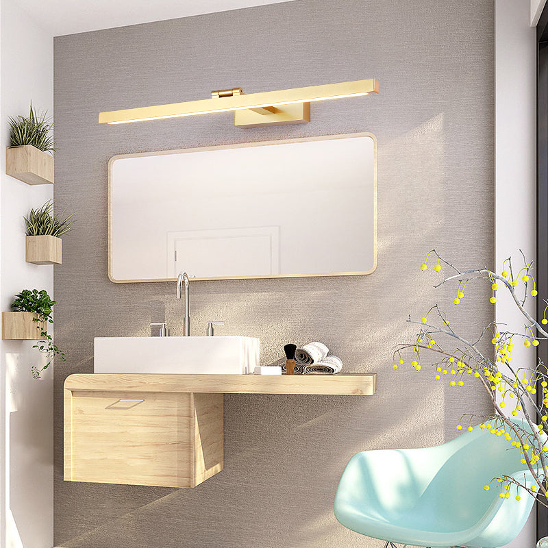 Mirror de miroir linéaire en métal Lights Murnor Mothing 1 Head Wall Mount Fixture en or