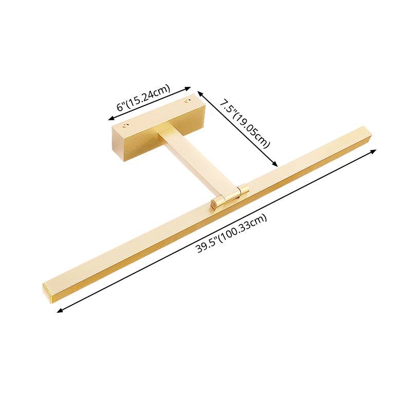 Mirror de miroir linéaire en métal Lights Murnor Mothing 1 Head Wall Mount Fixture en or