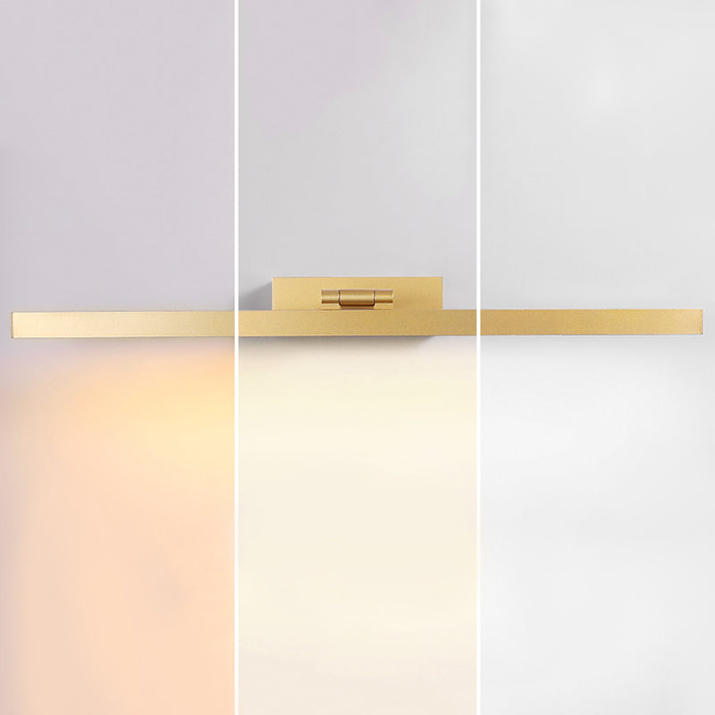 Mirror de miroir linéaire en métal Lights Murnor Mothing 1 Head Wall Mount Fixture en or