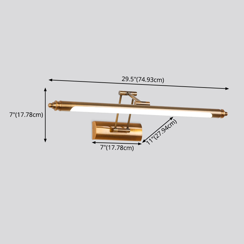 Metal linear Shade Mirror Wall Lights Modern 1 Head Wall Mount Fixture
