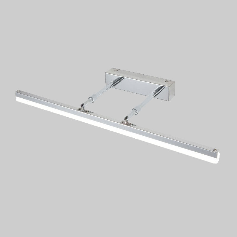 Metal Linear Shade Swing Arm Wall Lights Modern 1 Head Wall Mount Fixture in Silver