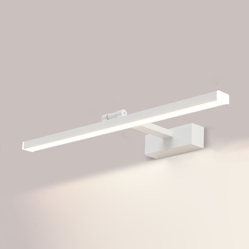 Acconde da muro di tonalità lineare a 1 luce moderna moderna illuminazione da parete specchio in stile semplice in bianco