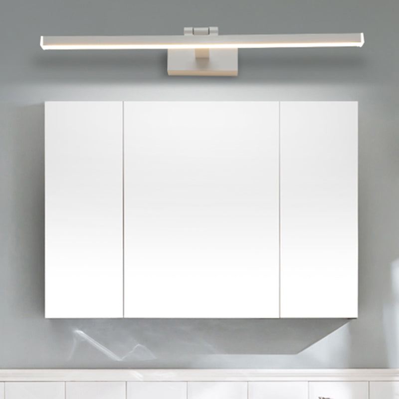 Acconde da muro di tonalità lineare a 1 luce moderna moderna illuminazione da parete specchio in stile semplice in bianco