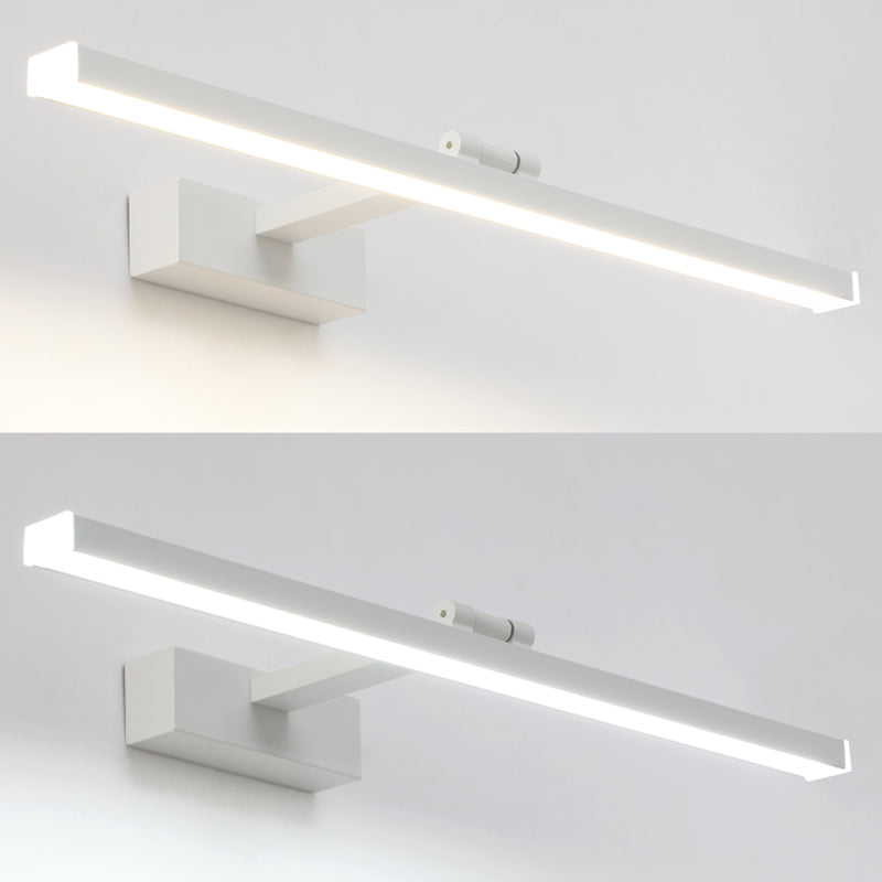 Acconde da muro di tonalità lineare a 1 luce moderna moderna illuminazione da parete specchio in stile semplice in bianco