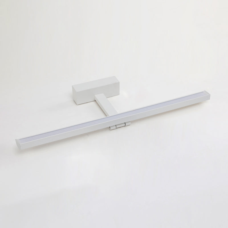 Acconde da muro di tonalità lineare a 1 luce moderna moderna illuminazione da parete specchio in stile semplice in bianco