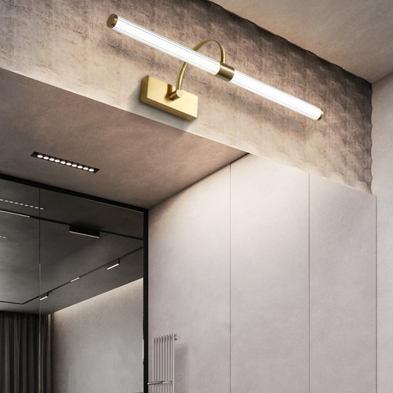 Metal linear Shade Mirror Wall Lights Modern 1 Head Wall Mount Fixture