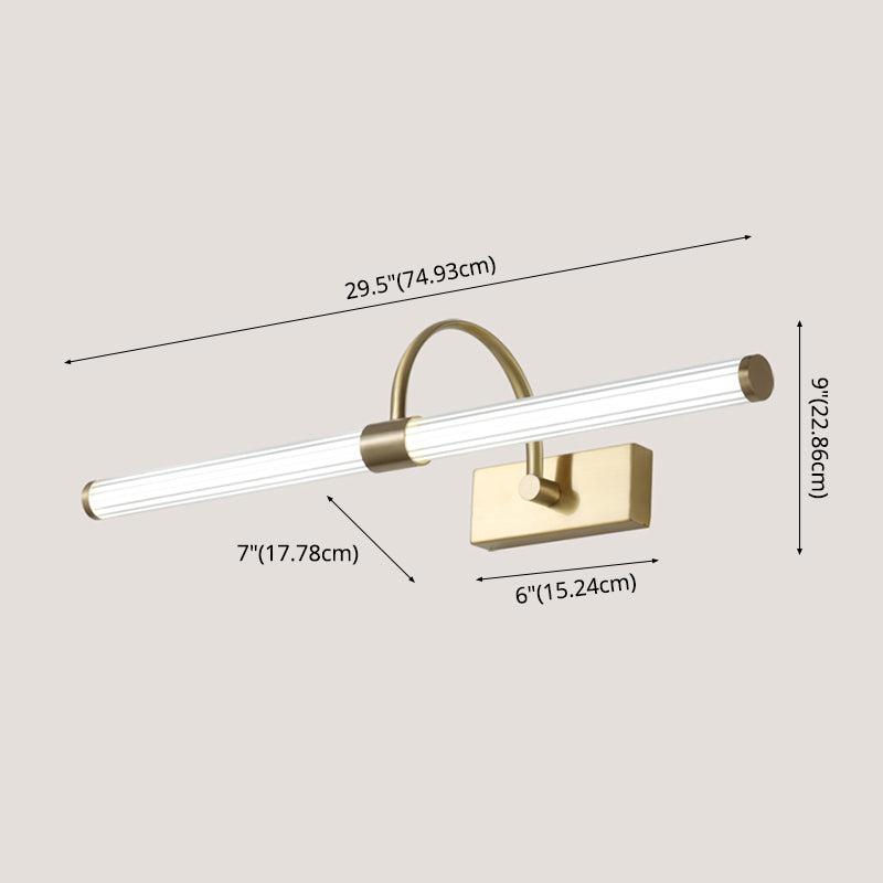 Metal linear Shade Mirror Wall Lights Modern 1 Head Wall Mount Fixture