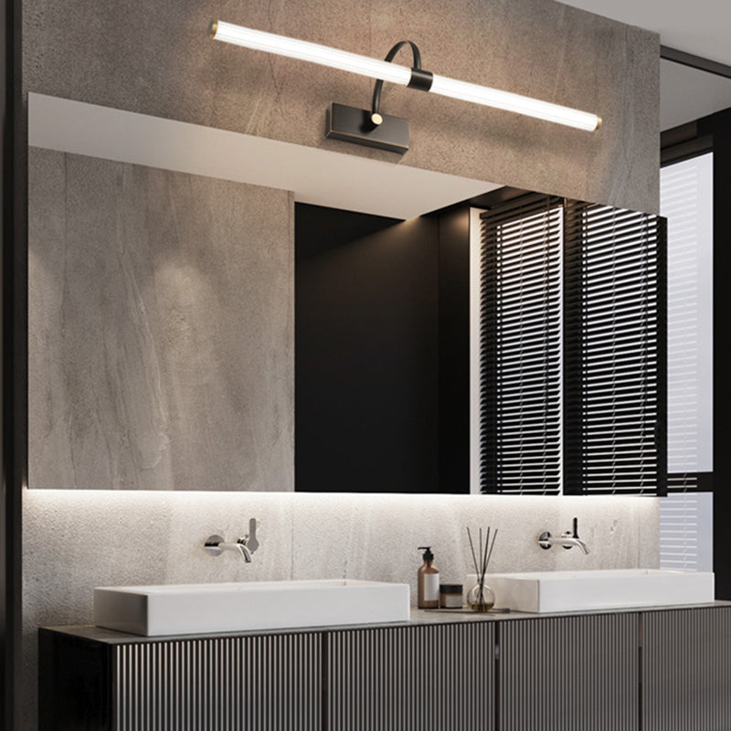 Metal linear Shade Mirror Wall Lights Modern 1 Head Wall Mount Fixture