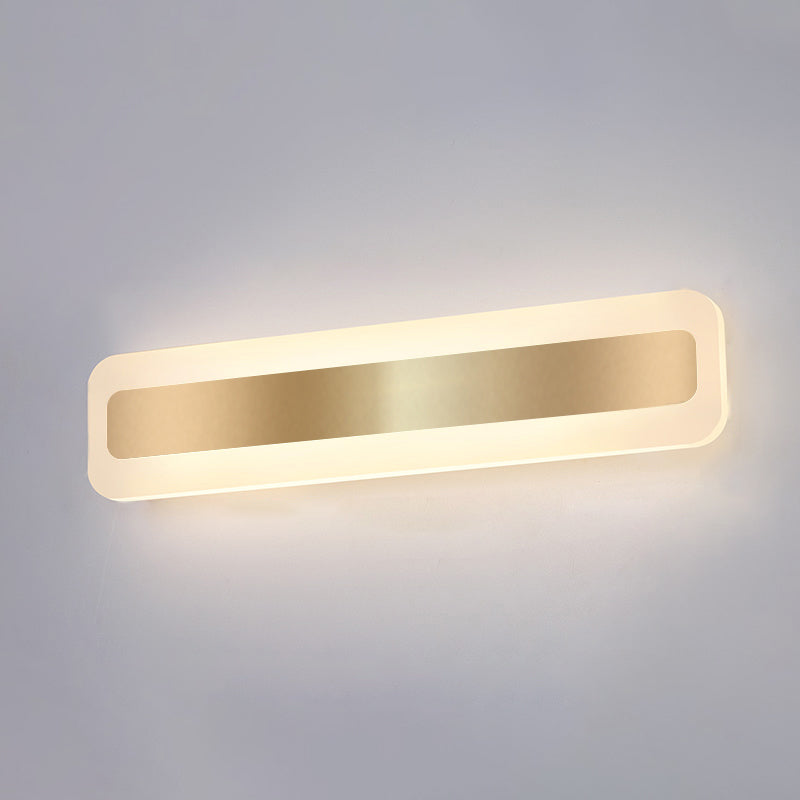 Acconde da parete da parete lineare a 1 luce moderna moderna illuminazione da parete specchio in stile semplice in oro