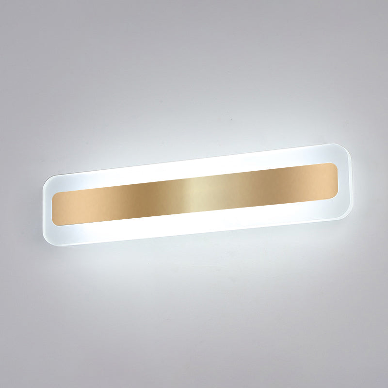 Acconde da parete da parete lineare a 1 luce moderna moderna illuminazione da parete specchio in stile semplice in oro
