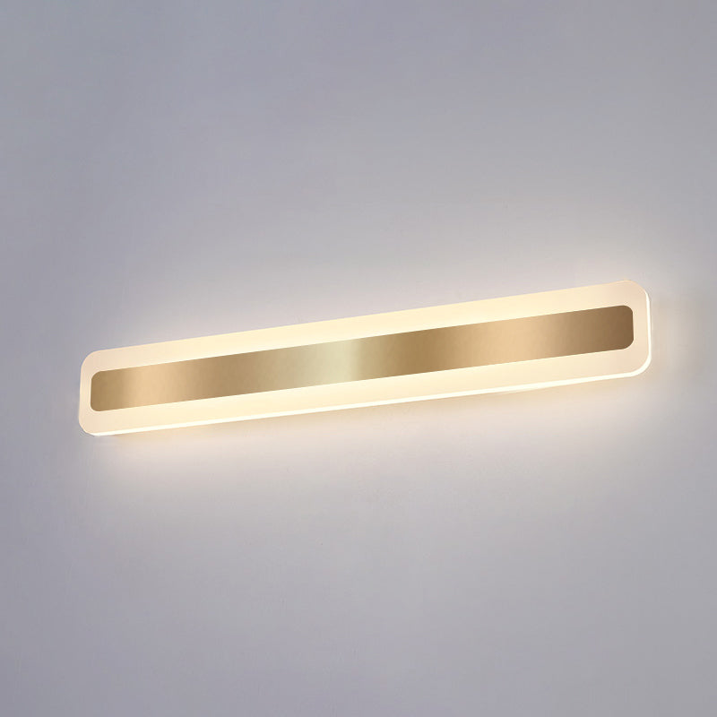 Acconde da parete da parete lineare a 1 luce moderna moderna illuminazione da parete specchio in stile semplice in oro