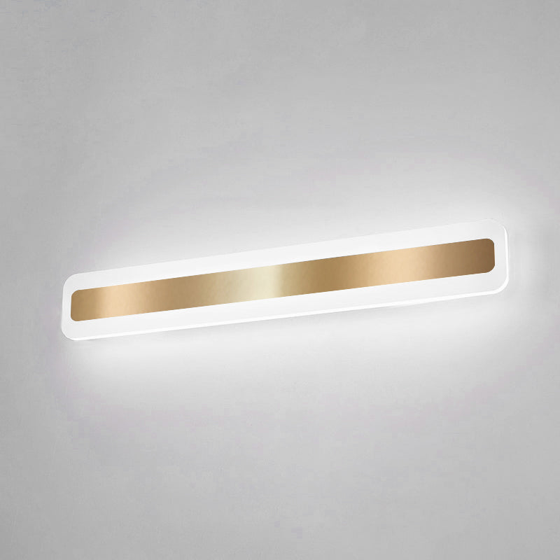 Acconde da parete da parete lineare a 1 luce moderna moderna illuminazione da parete specchio in stile semplice in oro