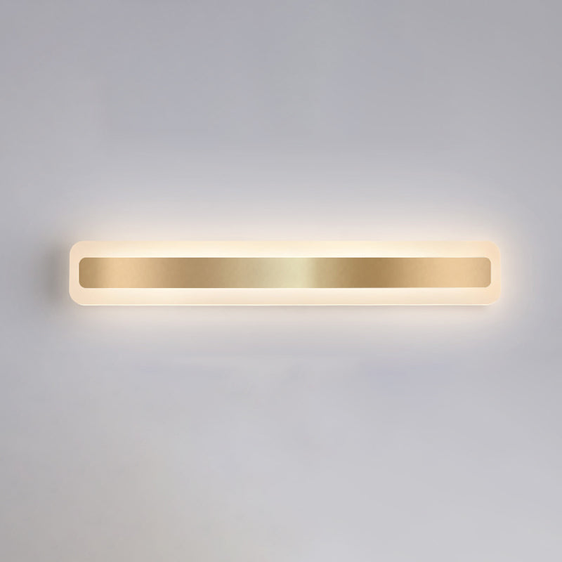 Acconde da parete da parete lineare a 1 luce moderna moderna illuminazione da parete specchio in stile semplice in oro