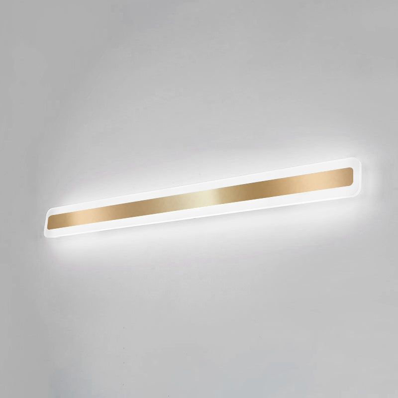 Acconde da parete da parete lineare a 1 luce moderna moderna illuminazione da parete specchio in stile semplice in oro