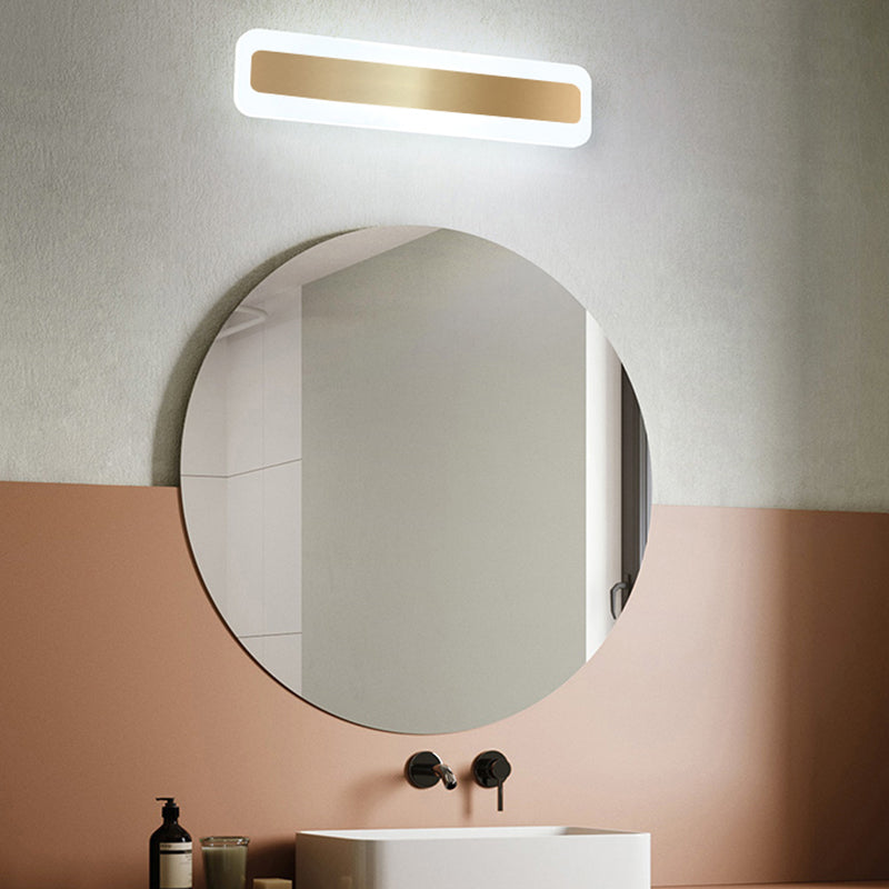 Acconde da parete da parete lineare a 1 luce moderna moderna illuminazione da parete specchio in stile semplice in oro