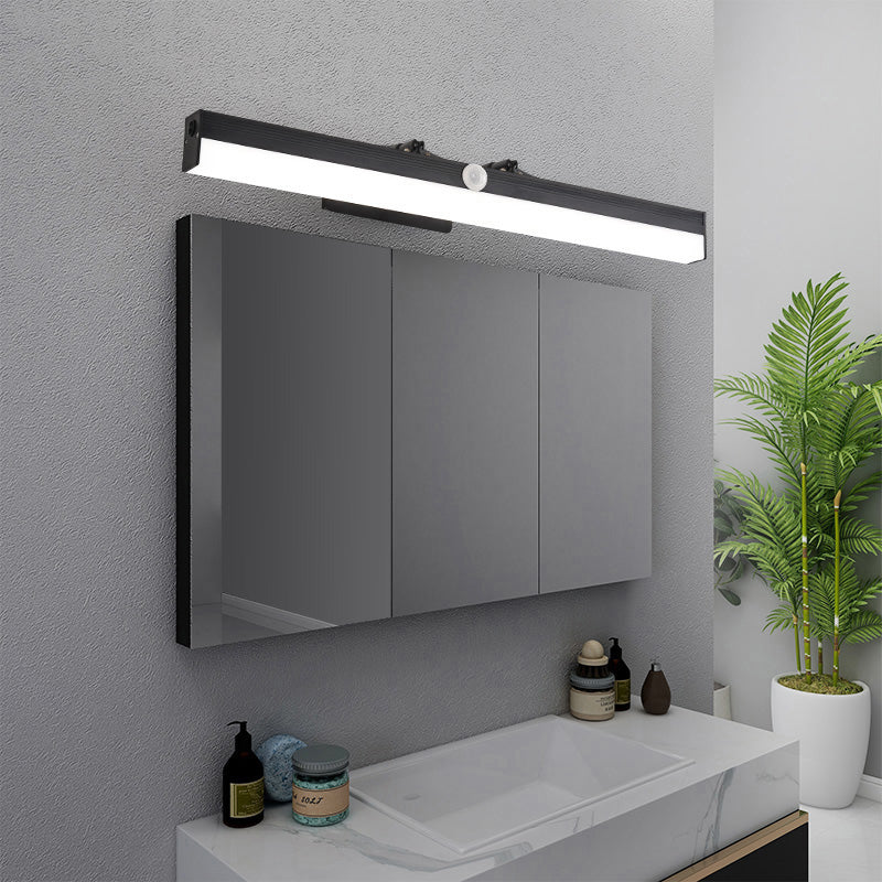 Linear Shade Swing Arm Wall Lighting Modern Style Metal 1 Light Sconce Lamp