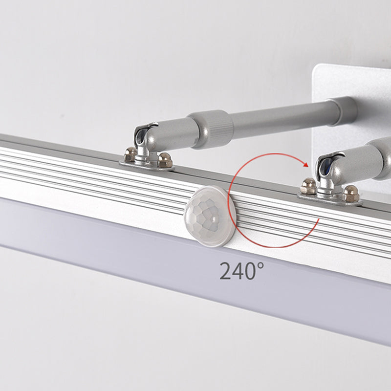 Linear Shade Swing Arm Wall Lighting Modern Style Metal 1 Light Sconce Lamp