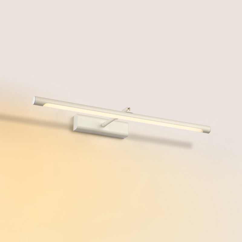 Linear Shade Swing Arm Wall Lighting Modern Style Metal 1 Light Sconce Lamp in White