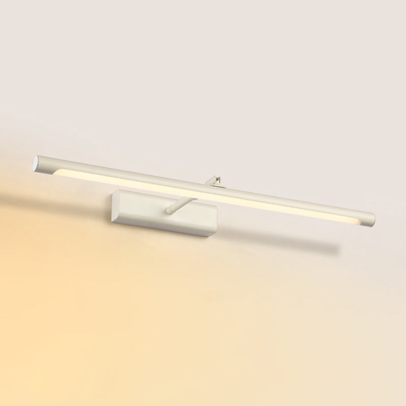Linear Shade Swing Arm Wall Lighting Modern Style Metal 1 Light Sconce Lamp in White