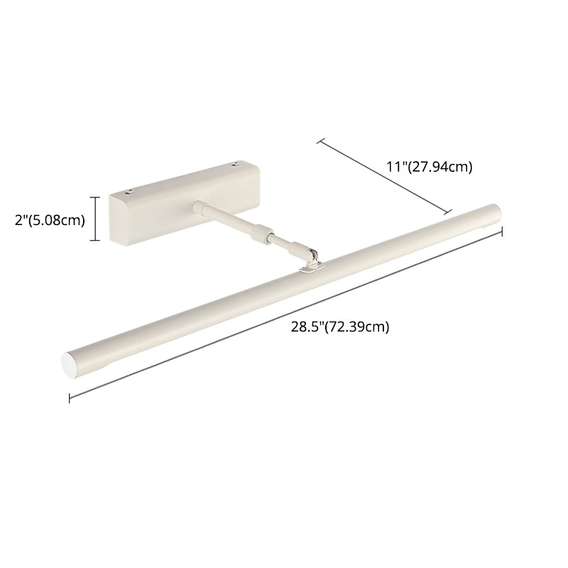 Linear Shade Swing Arm Wall Lighting Modern Style Metal 1 Light Sconce Lamp in White