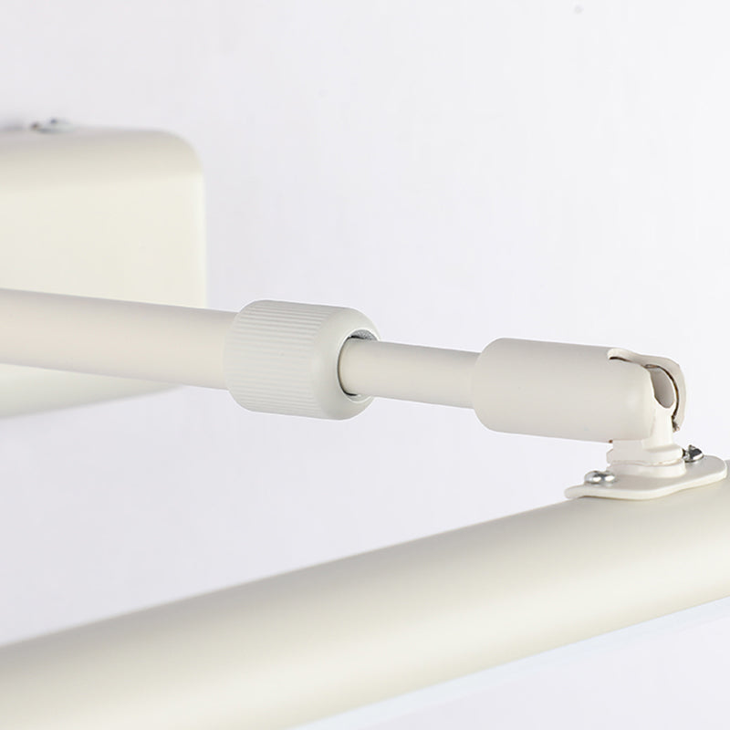 Linear Shade Swing Arm Wall Lighting Modern Style Metal 1 Light Sconce Lamp in White