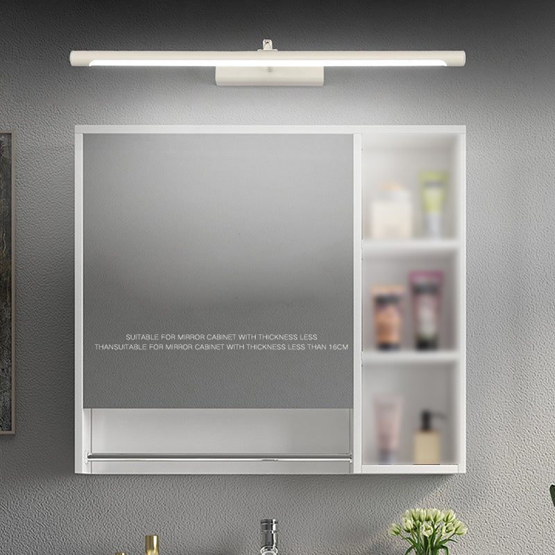 Linear Shade Swing Arm Wall Lighting Modern Style Metal 1 Light Sconce Lamp in White