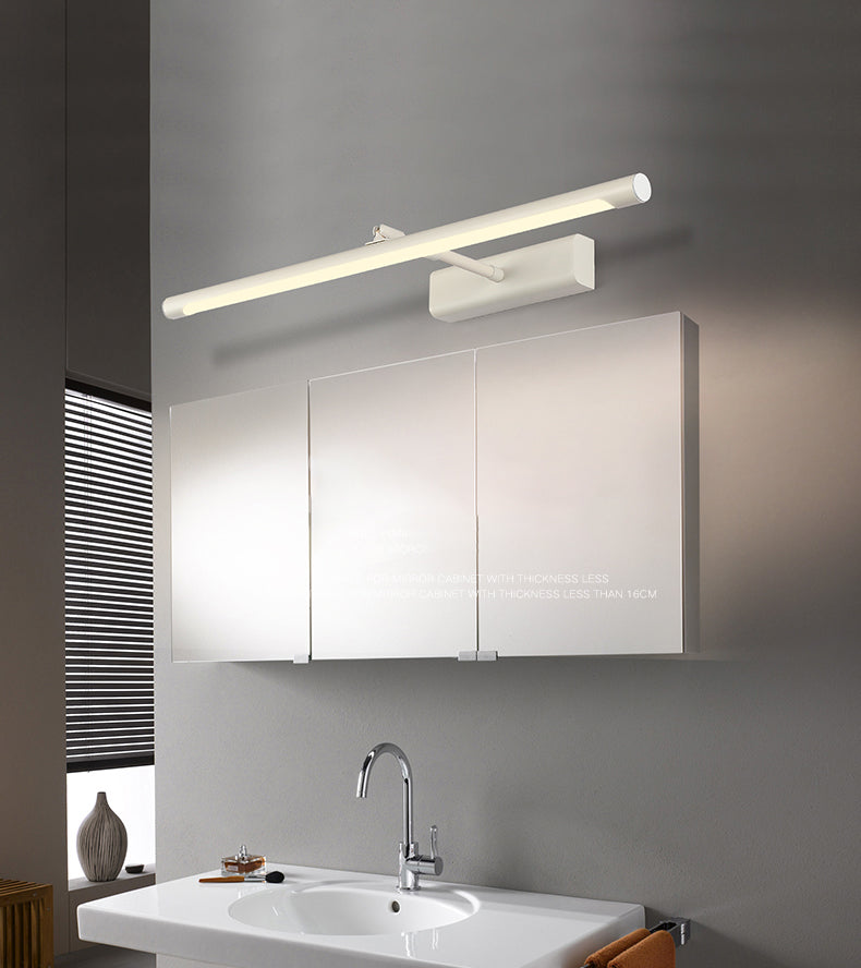 Linear Shade Swing Arm Wall Lighting Modern Style Metal 1 Light Sconce Lamp in White