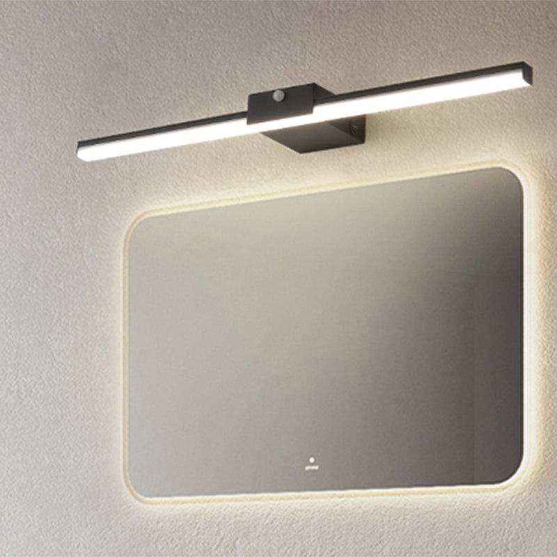 Metal Sombra lineal Mirro Luces de pared Moderna 1 Cabeza de montaje en la pared en negro