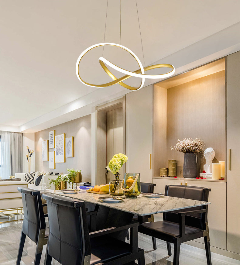 Gold Metal Hanging Pendant Lights Contemporary Hanging Lamps for Dining Room