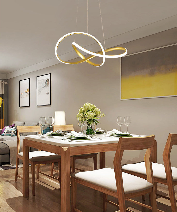 Gold Metal Hanging Pendant Lights Contemporary Hanging Lamps for Dining Room