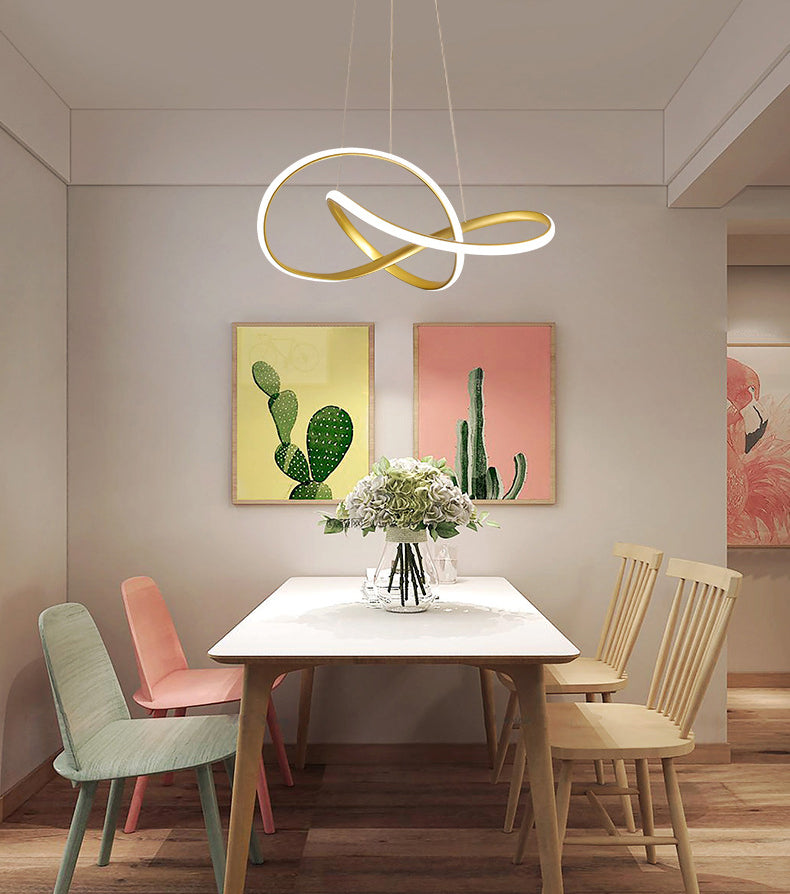 Gold Metal Hanging Pendant Lights Contemporary Hanging Lamps for Dining Room