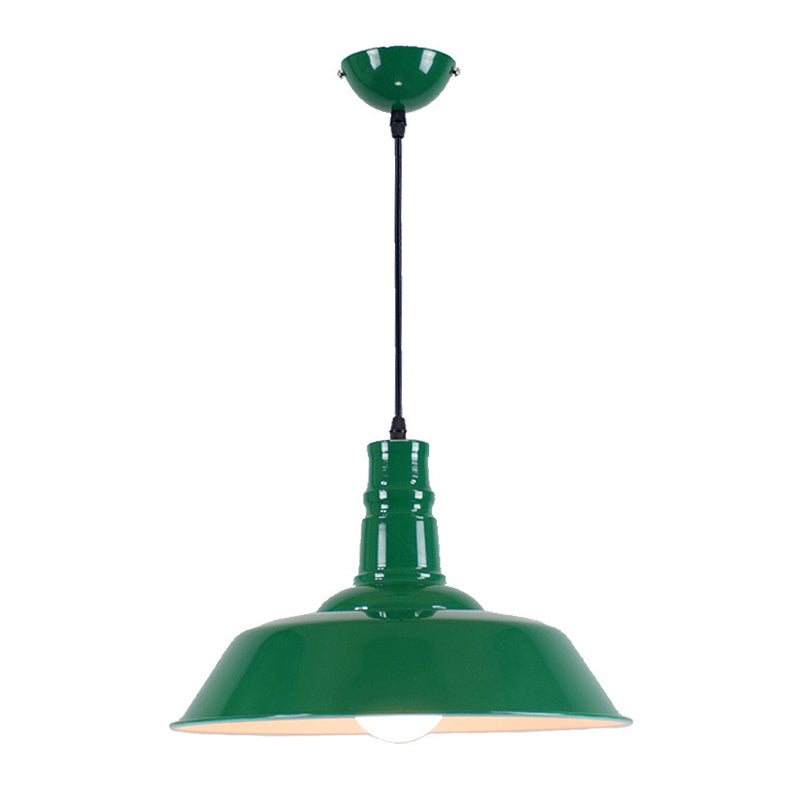 Modern Industrial Barn Shade Hanging Light, Macaron Metal 1-Light Pendant Lighting