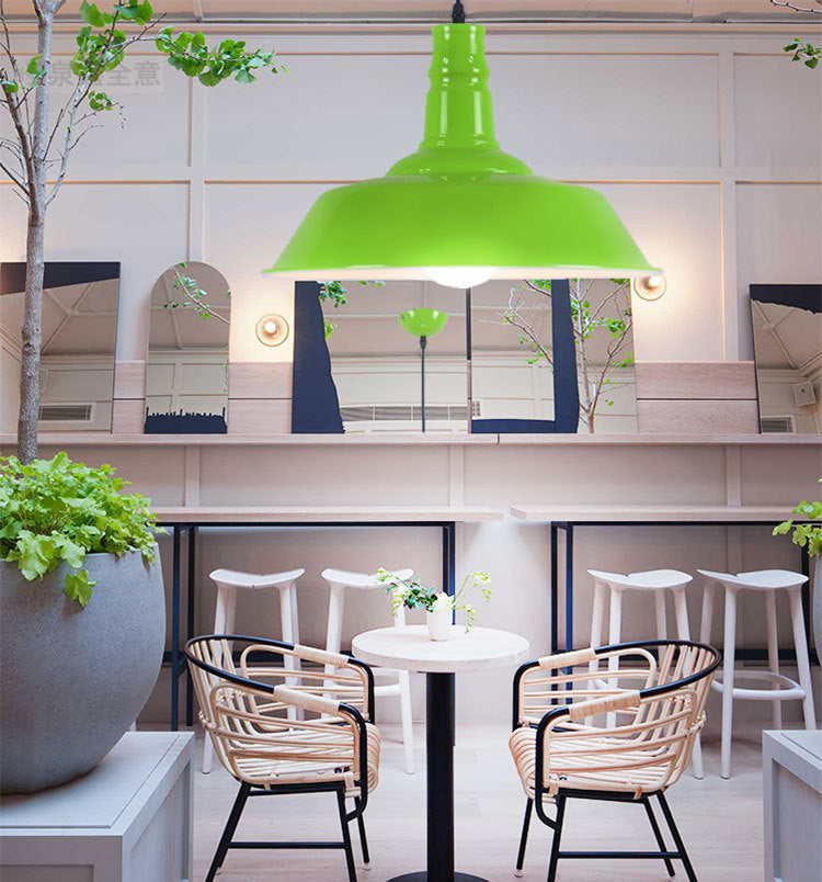 Modern Industrial Barn Shade Hanging Light, Macaron Metal 1-Light Pendant Lighting