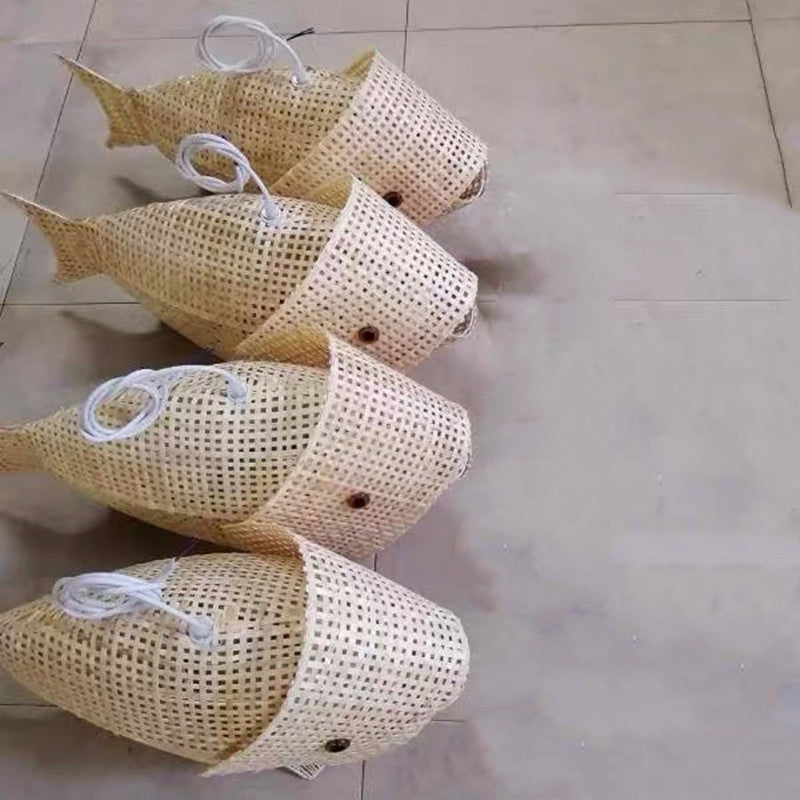 1-Light Bamboo Suspended Lighting Fixture Chinese Pendant Light Kit for Dining Room