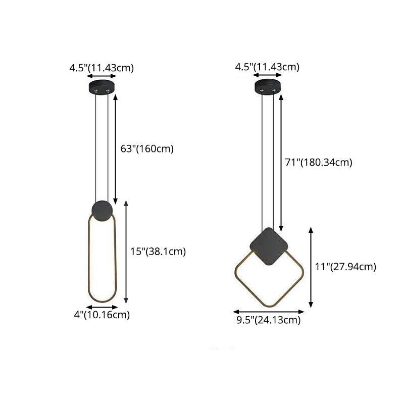 Luminaire pendentif en métal contemporain 1 lumière plafond suspendu plafond