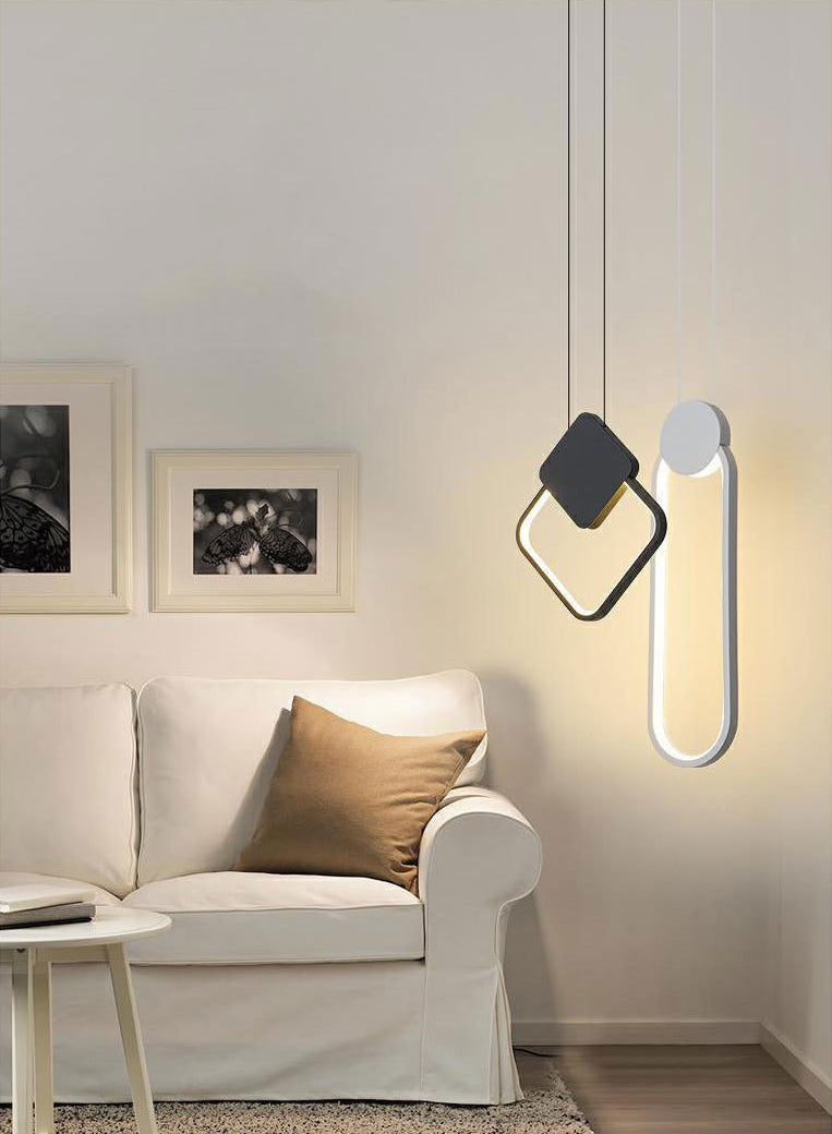 Luminaire pendentif en métal contemporain 1 lumière plafond suspendu plafond