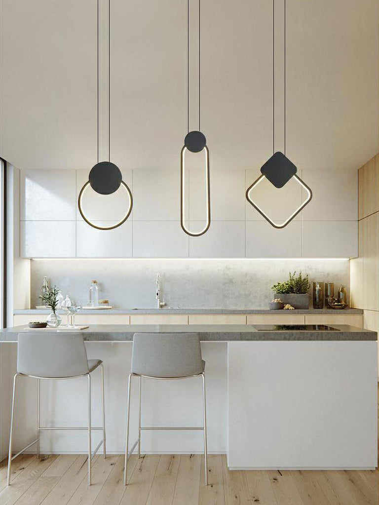 Luminaire pendentif en métal contemporain 1 lumière plafond suspendu plafond